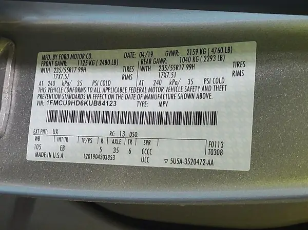 1FMCU9HD6KUB84123 2019 FORD ESCAPE - Image 2