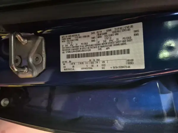 1FMCU9HD9KUB33120 2019 FORD ESCAPE - Image 2