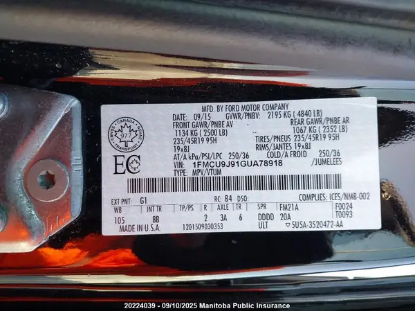 1FMCU9J91GUA78918 2016 FORD ESCAPE - Image 8