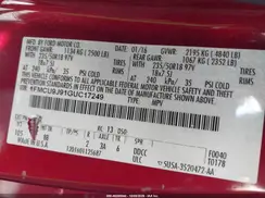 1FMCU9J91GUC17249 2016 FORD ESCAPE