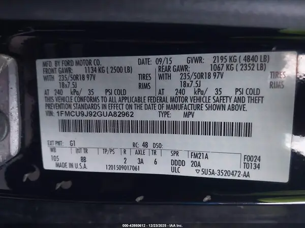 1FMCU9J92GUA82962 2016 FORD ESCAPE - Image 8