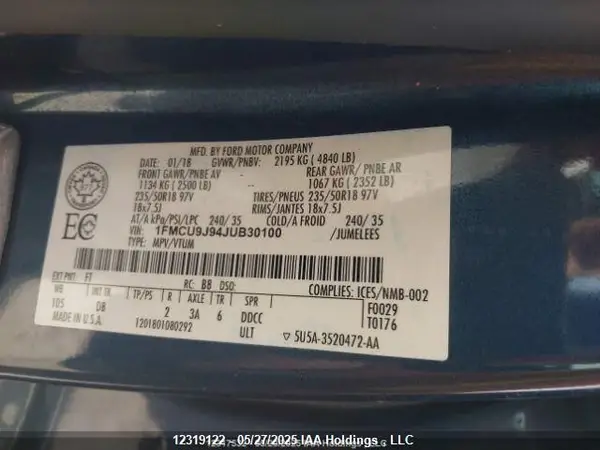 1FMCU9J94JUB30100 2018 FORD ESCAPE - Image 8