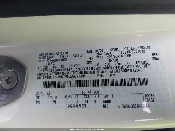 1FMCU9MN0RUA67520 2024 FORD ESCAPE - Image 8