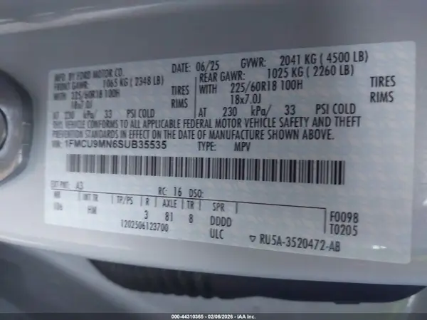 1FMCU9MN6SUB35535 2025 FORD ESCAPE - Image 8