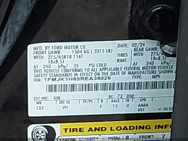 1FMJK1H85REA38026 2024 FORD EXPEDITION - Image 8