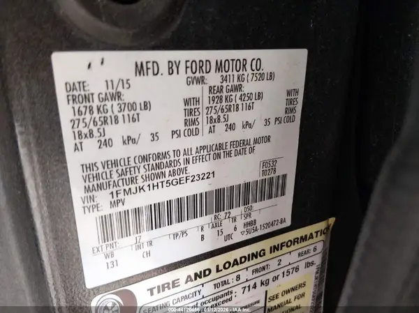 1FMJK1HT5GEF23221 2016 FORD EXPEDITION - Image 8