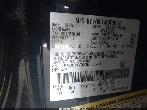 1FMJU1GT0GEF38298 2016 FORD EXPEDITION - Image 8