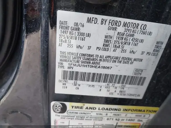 1FMJU1HT0HEA18067 2017 FORD EXPEDITION - Image 8