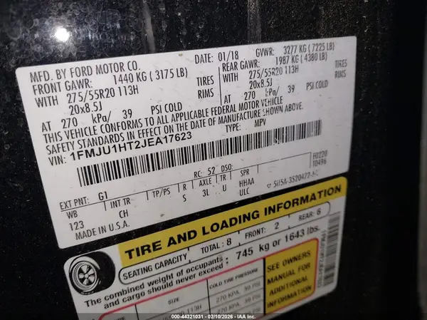 1FMJU1HT2JEA17623 2018 FORD EXPEDITION - Image 8