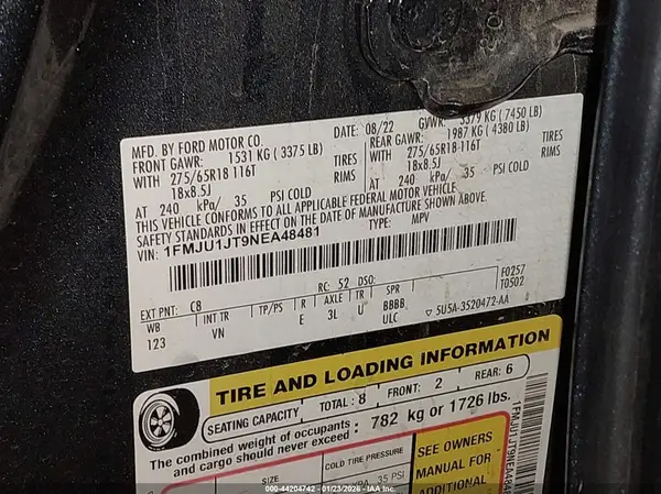 1FMJU1JT9NEA48481 2022 FORD EXPEDITION - Image 8