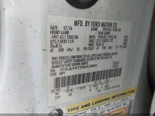 1FMJU1KT7HEA12601 2017 FORD EXPEDITION - Image 8