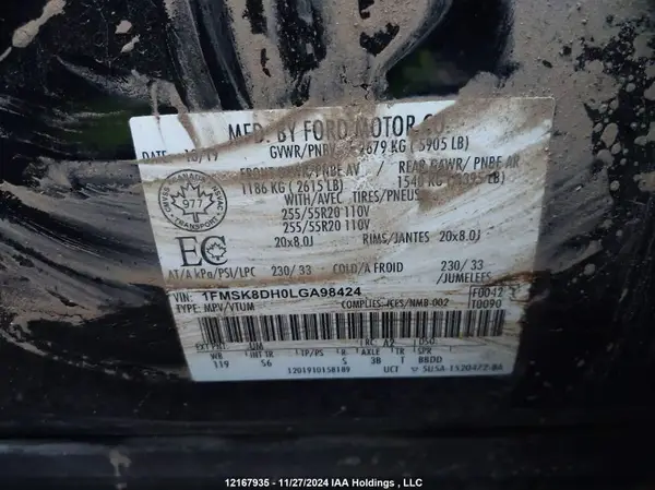 1FMSK8DH0LGA98424 2020 FORD EXPLORER - Image 8
