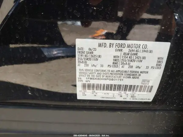 1FMSK8DH9PGB31751 2023 FORD EXPLORER - Image 8