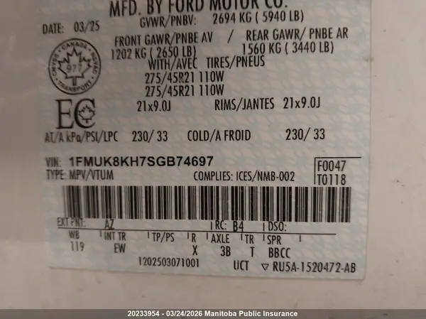 1FMUK8KH7SGB74697 2025 FORD EXPLORER - Image 8