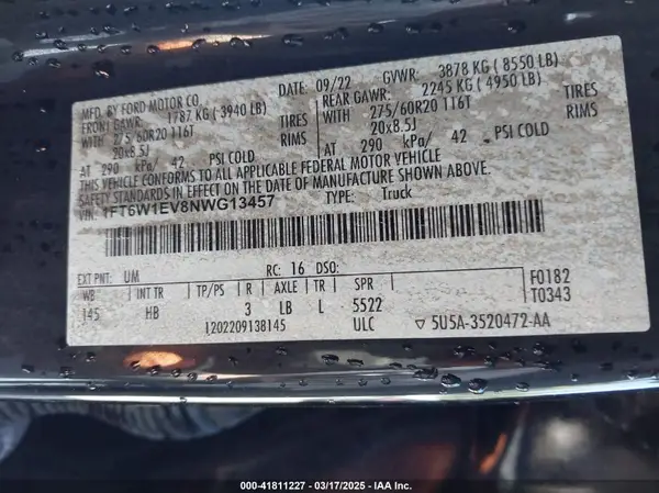 1FT6W1EV8NWG13457 2022 FORD F-150 - Image 8