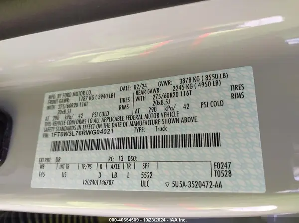 1FT6W3L76RWG04021 2024 FORD F-150 - Image 8