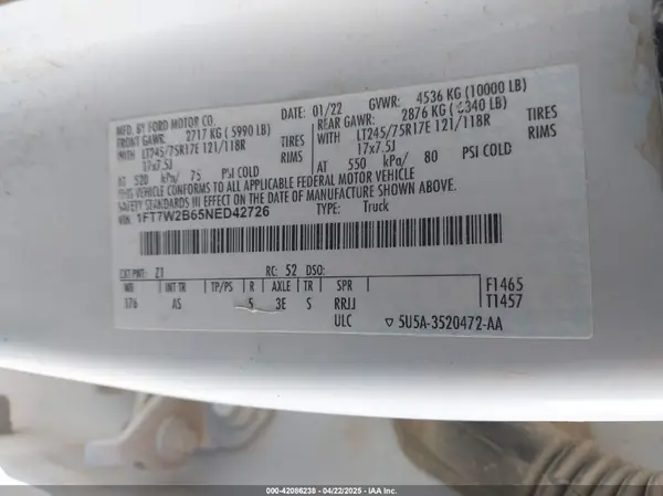 1FT7W2B65NED42726 2022 FORD F250 - Image 8