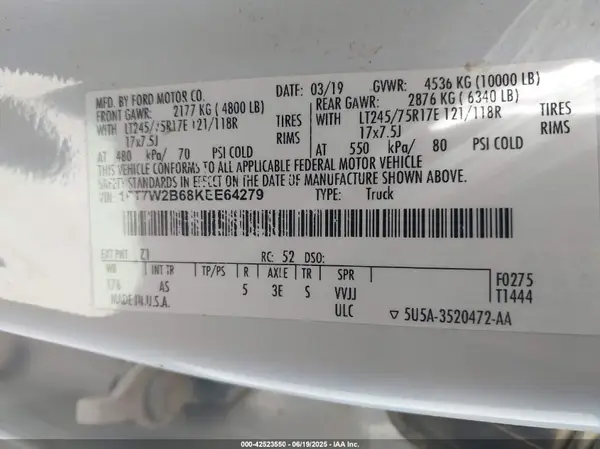 1FT7W2B68KEE64279 2019 FORD F250 - Image 8