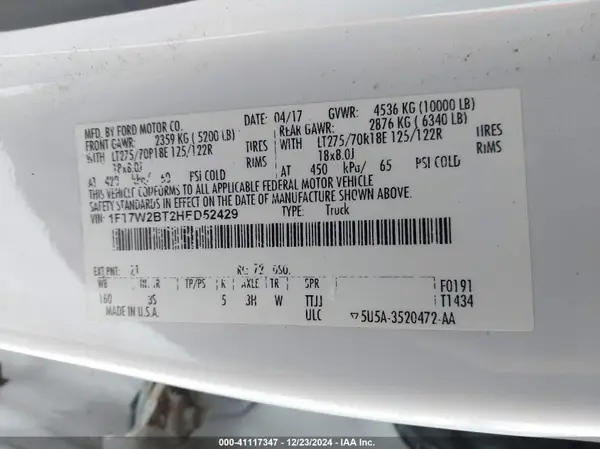 1FT7W2BT2HED52429 2017 FORD F250 - Image 8