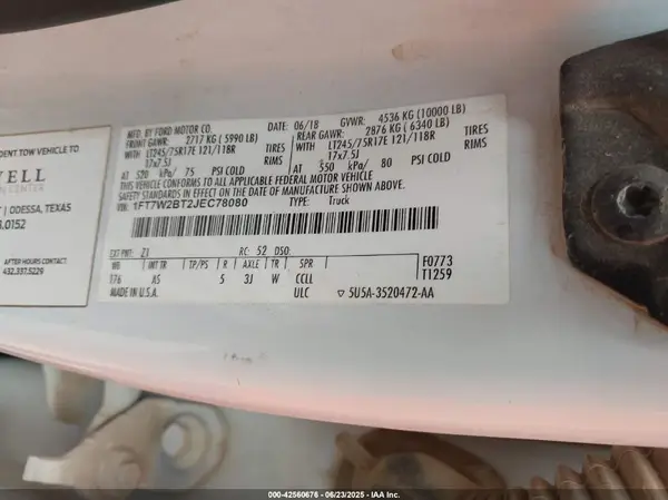 1FT7W2BT2JEC78080 2018 FORD F250 - Image 8