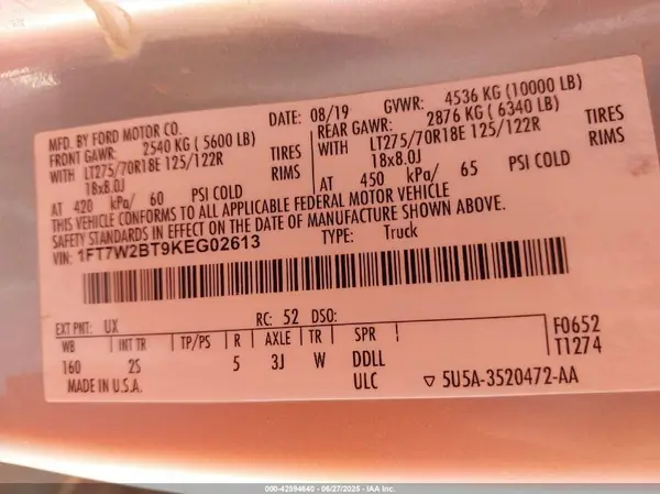 1FT7W2BT9KEG02613 2019 FORD F250 - Image 8