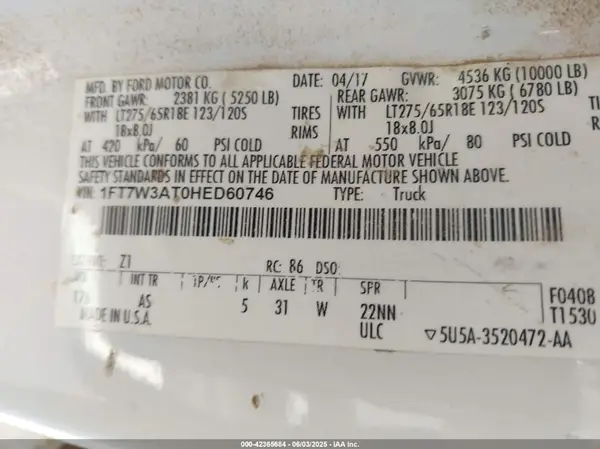1FT7W3AT0HED60746 2017 FORD F350 - Image 8