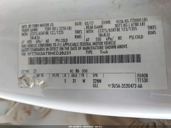 1FT7W3AT5HED28231 2017 FORD F350 - Image 8