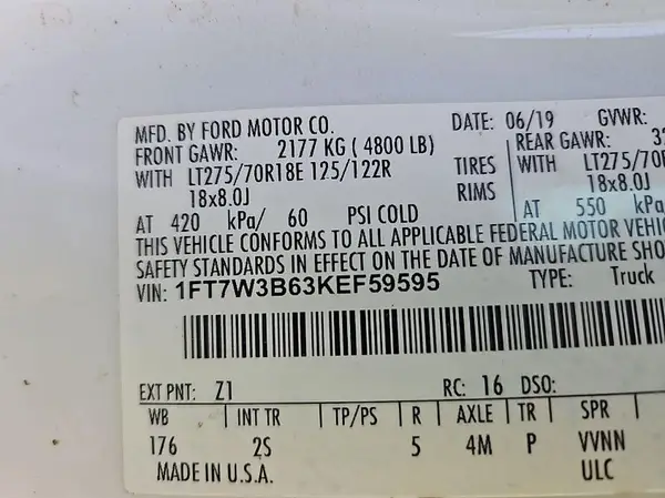 1FT7W3B63KEF59595 2019 FORD F350 - Image 8