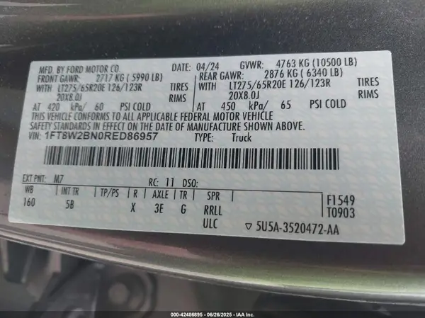 1FT8W2BN0RED86957 2024 FORD F250 - Image 8
