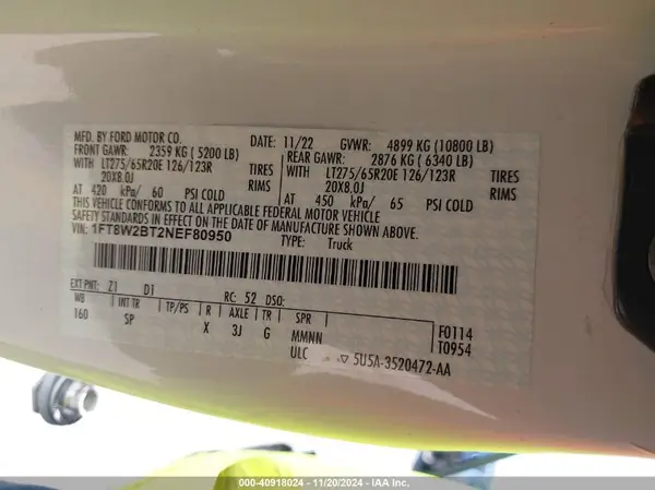 1FT8W2BT2NEF80950 2022 FORD F250 - Image 8