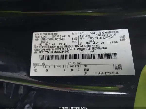 1FT8W2BT3NED24543 2022 FORD F250 - Image 8
