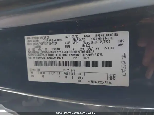 1FT8W2BT5NED41991 2022 FORD F250 - Image 8