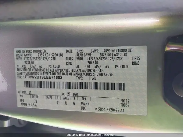1FT8W2BT8LEE71602 2020 FORD F250 - Image 8