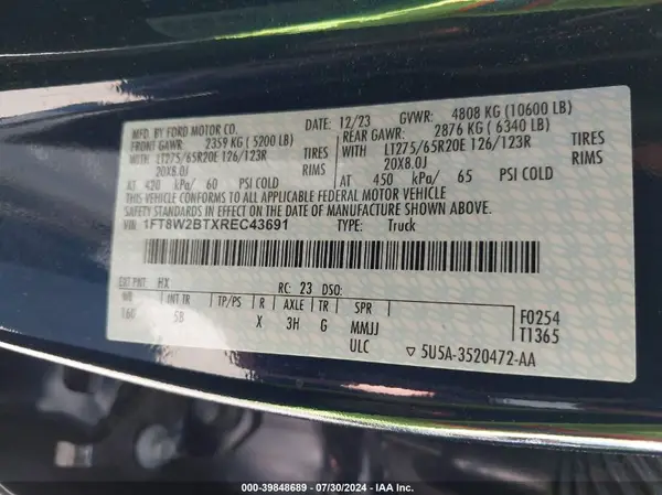 1FT8W2BTXREC43691 2024 FORD F250 - Image 8