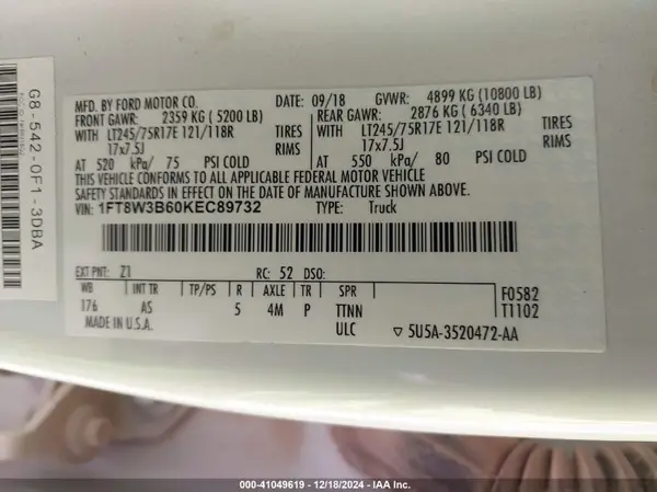 1FT8W3B60KEC89732 2019 FORD F350 - Image 8
