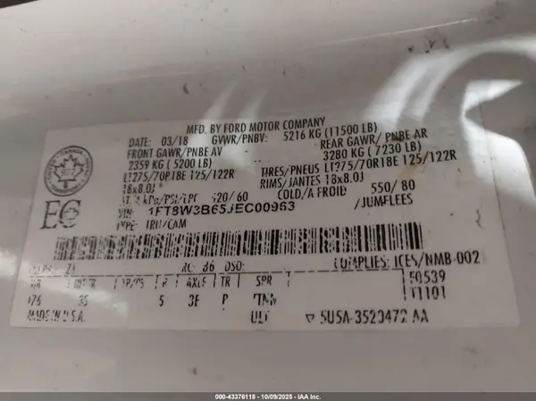 1FT8W3B65JEC00963 2018 FORD F350 - Image 8