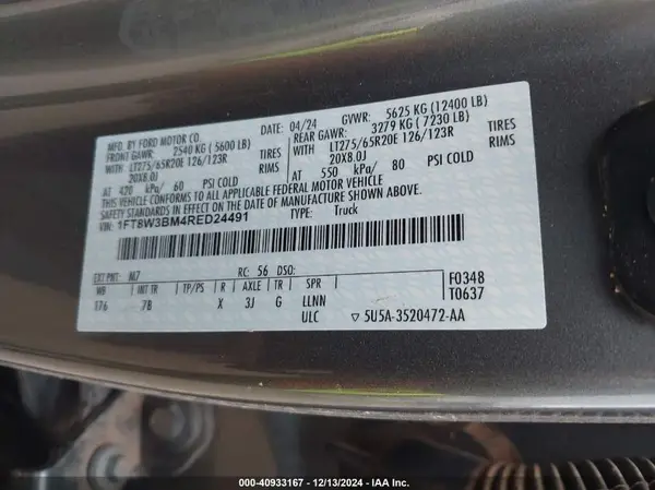 1FT8W3BM4RED24491 2024 FORD F350 - Image 8