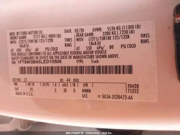 1FT8W3BN5LED15508 2020 FORD F350 - Image 8