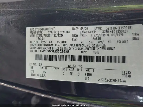 1FT8W3BN5LEE02535 2020 FORD F350 - Image 8