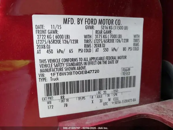 1FT8W3BT0GEB47720 2016 FORD F350 - Image 8