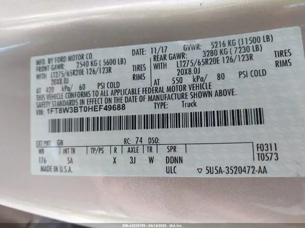 1FT8W3BT0HEF49688 2017 FORD F350 - Image 8