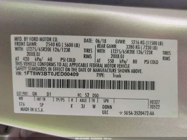 1FT8W3BT0JED00409 2018 FORD F350 - Image 8
