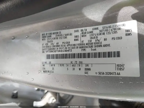 1FT8W3BT0KEC40472 2019 FORD F350 - Image 8