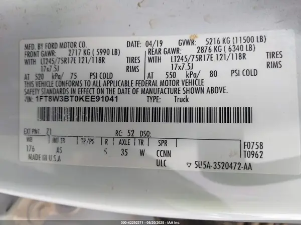 1FT8W3BT0KEE91041 2019 FORD F350 - Image 8
