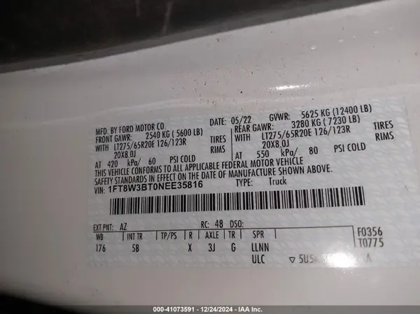 1FT8W3BT0NEE35816 2022 FORD F350 - Image 8