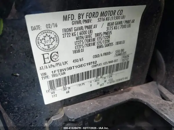 1FT8W3BT1GEC19752 2016 FORD F350 - Image 8