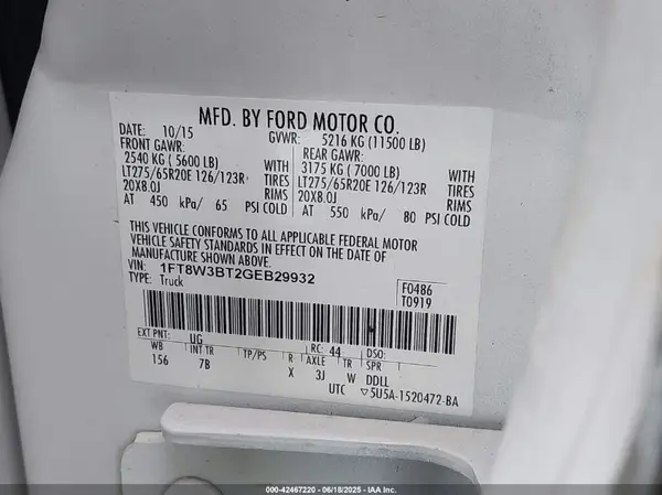 1FT8W3BT2GEB29932 2016 FORD F350 - Image 8