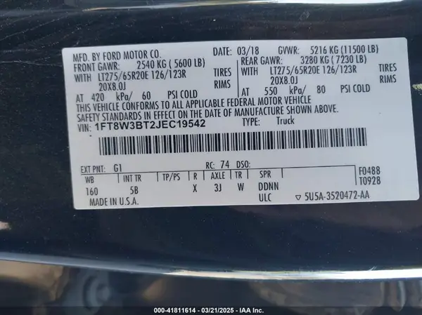 1FT8W3BT2JEC19542 2018 FORD F350 - Image 8