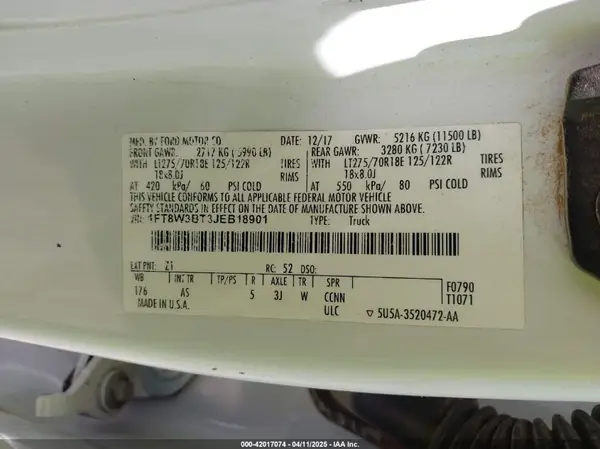 1FT8W3BT3JEB18901 2018 FORD F350 - Image 8