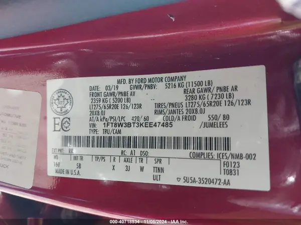 1FT8W3BT3KEE47485 2019 FORD F350 - Image 8